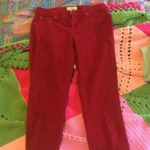 Wine red jeans